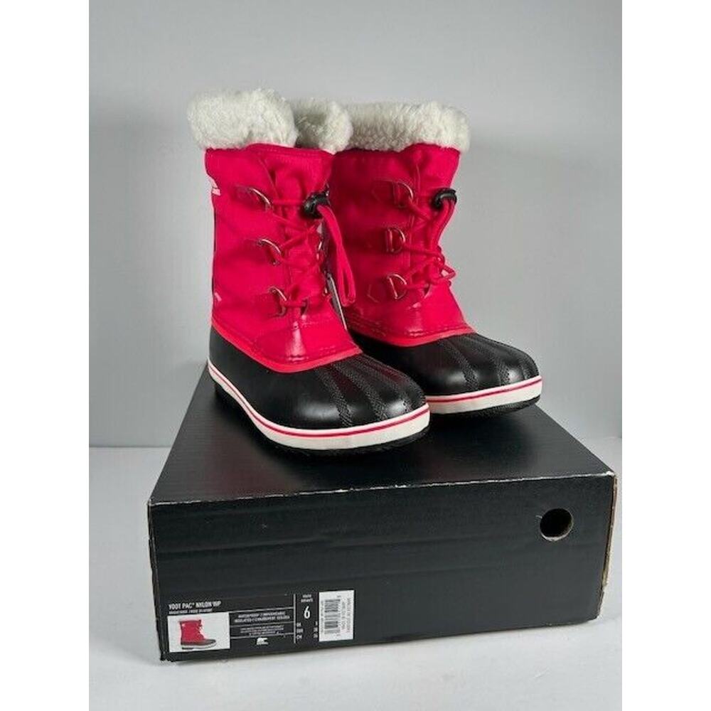 Sorel YOOT PAC Nylon Waterproof Winter Boots Insulated Bright Rose Youth Size‎ 6